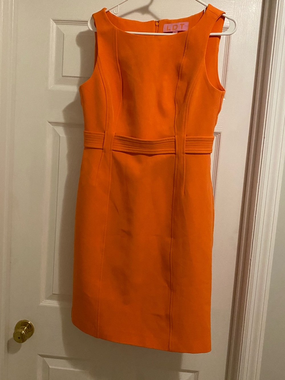 Sleeveless Orange Sheath Dress by LTD Size 6